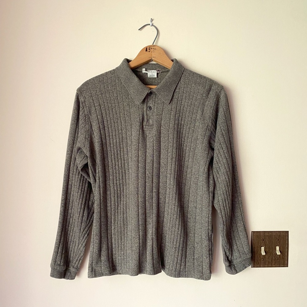 S vintage Geoffrey Beene pullover sweater top – green / taupe / grey